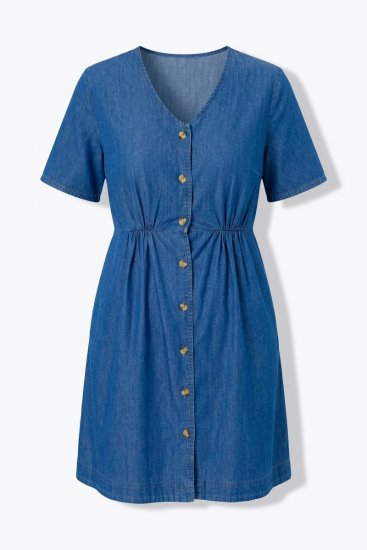 Ulla Popken 848597 Skjortklänning Denimblå - Skjortklänningar - 