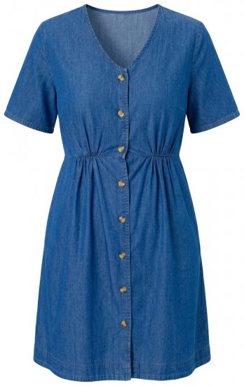 Ulla Popken 848597 Skjortklänning Denimblå - Skjortklänningar - 