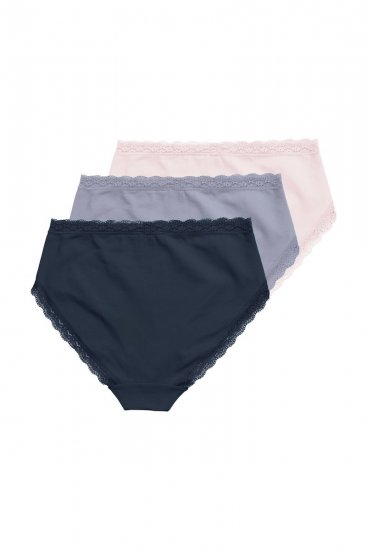 Ulla Popken 848803 Trosor med spets 3-pack Ljusblå - Trosor - 