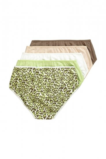 Ulla Popken 848810 Djurmönstrade trosor 5-pack Taupe - Trosor - 