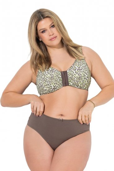Ulla Popken 848826 Djurmönstrade stringtrosor 3-pack Taupe - Trosor - 