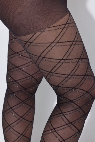 Ulla Popken 849049 Randiga strumpbyxor 40 den Svart - Strumpbyxor & strumpor - 
