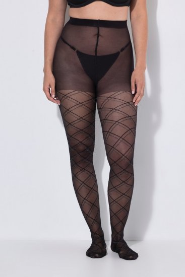 Ulla Popken 849049 Randiga strumpbyxor 40 den Svart - Strumpbyxor & strumpor - 