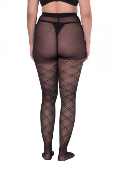 Ulla Popken 849049 Randiga strumpbyxor 40 den Svart - Strumpbyxor & strumpor - 