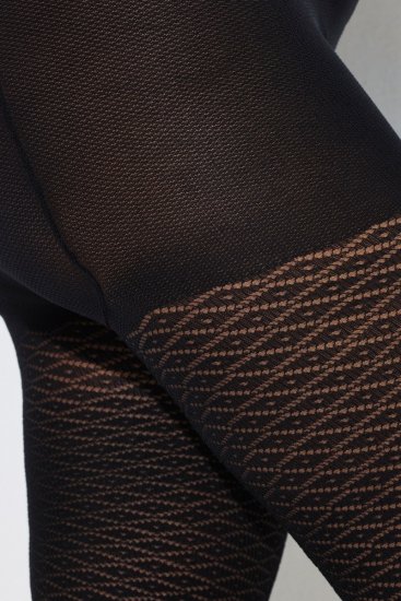 Ulla Popken 849050 Rutiga strumpbyxor Svart - Strumpbyxor & strumpor - 
