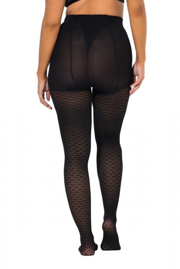 Ulla Popken 849050 Rutiga strumpbyxor Svart - Strumpbyxor & strumpor - 