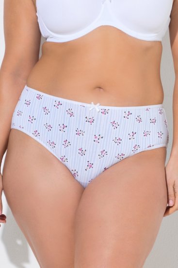 Ulla Popken 849098 Blommiga trosor 5-pack Ljusblå - Trosor - 
