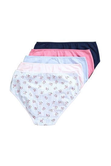 Ulla Popken 849098 Blommiga trosor 5-pack Ljusblå - Trosor - 