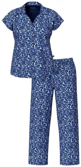Ulla Popken 849144 Djurmönstrad pyjamas Mörkblå - Pyjamas/Loungewear - 