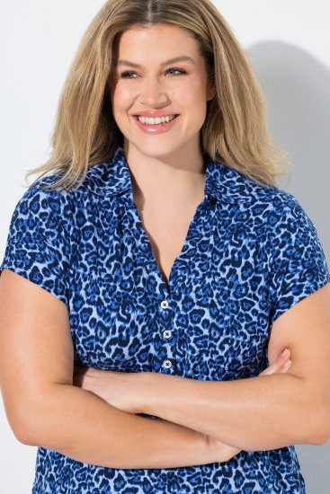 Ulla Popken 849144 Djurmönstrad pyjamas Mörkblå - Pyjamas/Loungewear - 