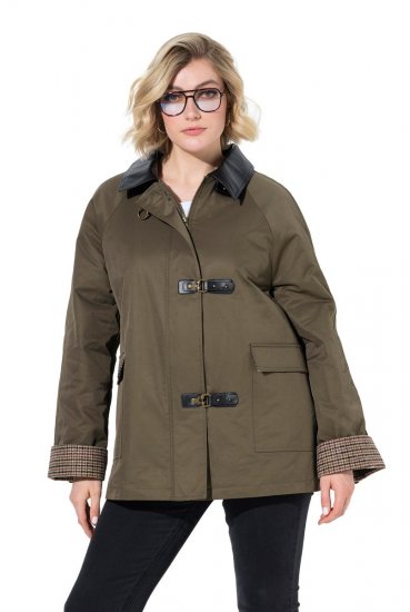Ulla Popken 849246 Jacka i skinnimitation Olivgrön - Jackor - Damjackor i stora storlekar