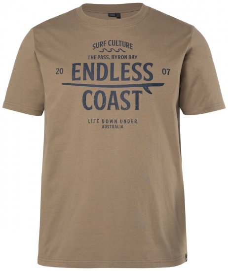 Men+ 448 T-shirt Endless Coast Gråbrun - T-shirts - Stora T-shirts - 2XL-14XL