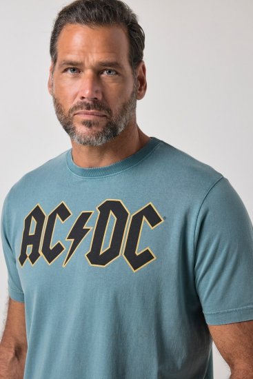 JP1880 849790 AC/DC Classic Logo T-shirt Turkosblå - Band T-shirts - Band T-shirts i stora storlekar