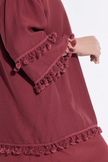 Ulla Popken 849860 Kimono Roströd - Koftor - Koftor för dig i större storlek