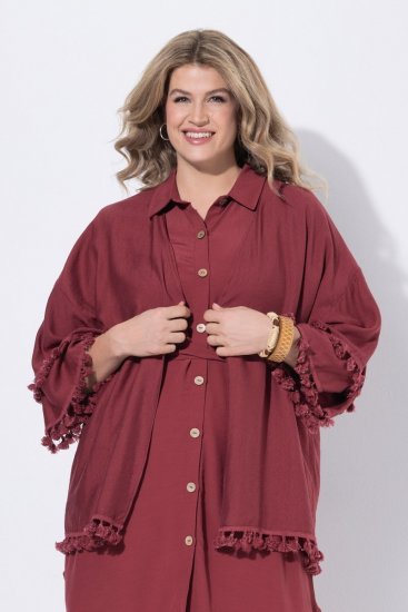 Ulla Popken 849860 Kimono Roströd - Koftor - Koftor för dig i större storlek
