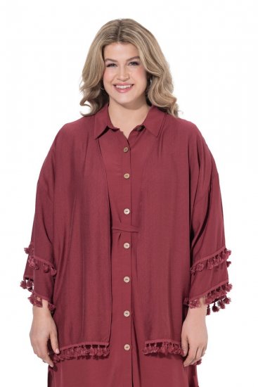 Ulla Popken 849860 Kimono Roströd - Koftor - Koftor för dig i större storlek