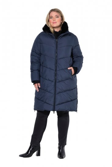 Ulla Popken 850041 Vadderad kappa Mörkblå - Kappor - Kappor i stora storlekar