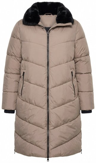 Ulla Popken 850041 Vadderad kappa Taupe - Kappor - Kappor i stora storlekar