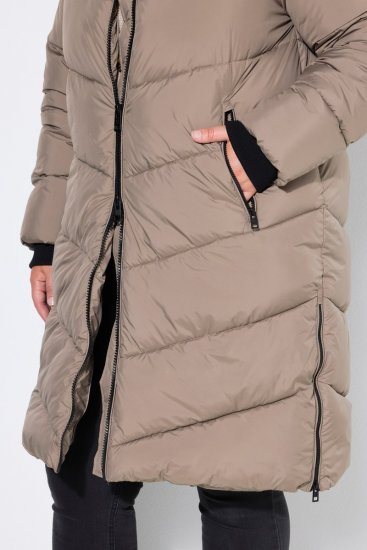 Ulla Popken 850041 Vadderad kappa Taupe - Kappor - Kappor i stora storlekar