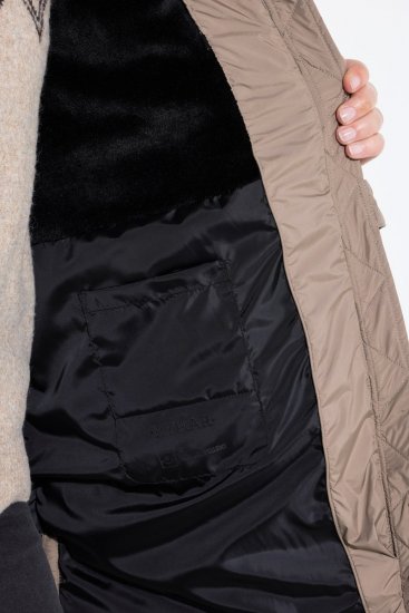 Ulla Popken 850041 Vadderad kappa Taupe - Kappor - Kappor i stora storlekar