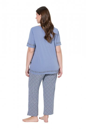 Ulla Popken 850045 Kortärmad pyjamas Ljusblå - Pyjamas/Loungewear - 