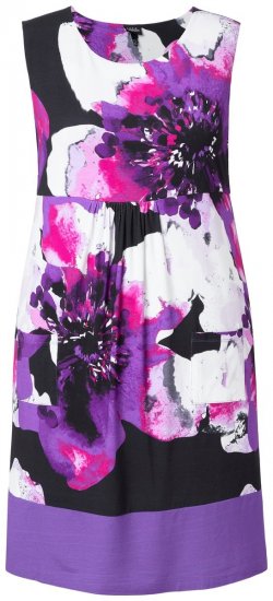 Ulla Popken 850175 Ärmlös jerseyklänning med fickor Lila - Jerseyklänningar - 