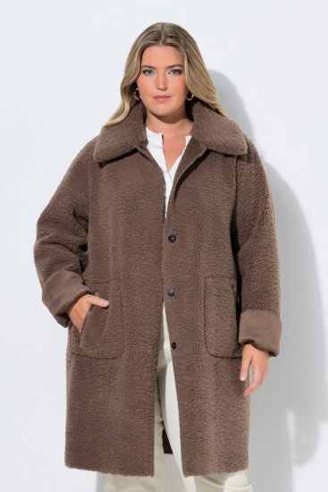Ulla Popken 850251 Teddykappa Ljusbrun - Kappor - Kappor i stora storlekar
