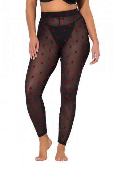 Ulla Popken 850264 Mönstrade strumpleggings Svart - Strumpbyxor & strumpor - 