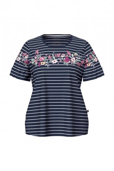 Ulla Popken 850403 Blommig pyjamas Mörkblå - Pyjamas/Loungewear - 