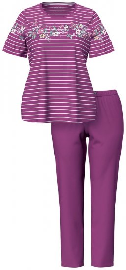 Ulla Popken 850403 Blommig pyjamas Violett - Pyjamas/Loungewear - 
