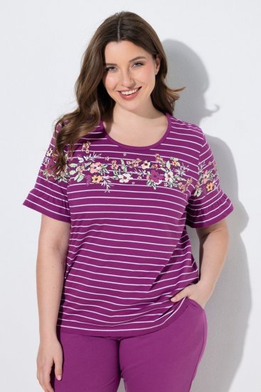 Ulla Popken 850403 Blommig pyjamas Violett - Pyjamas/Loungewear - 