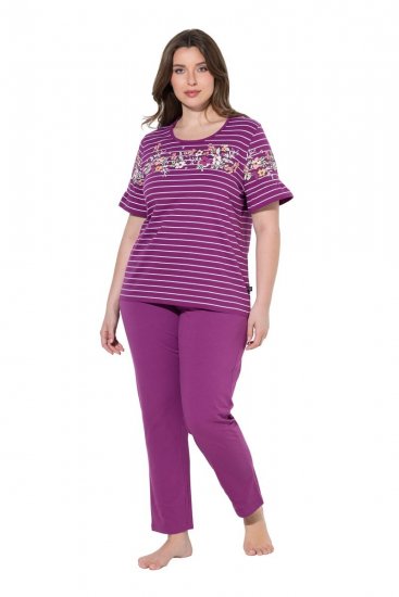 Ulla Popken 850403 Blommig pyjamas Violett - Pyjamas/Loungewear - 