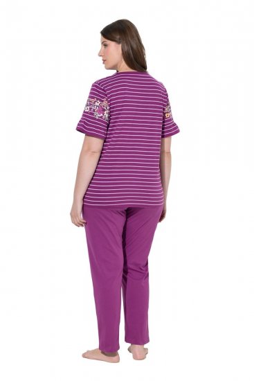 Ulla Popken 850403 Blommig pyjamas Violett - Pyjamas/Loungewear - 