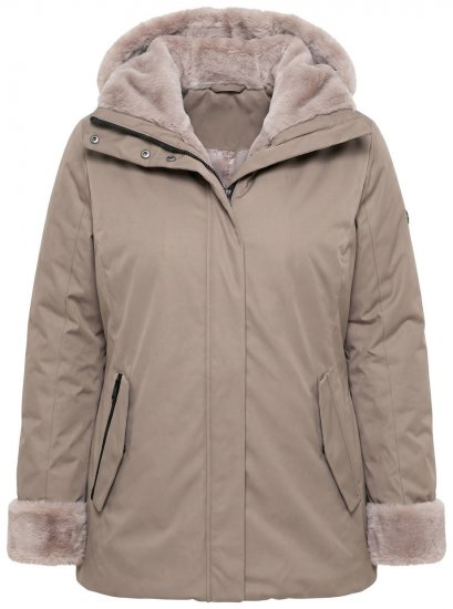 Ulla Popken 850509 Jacka i fuskpäls Taupe - Jackor - Damjackor i stora storlekar