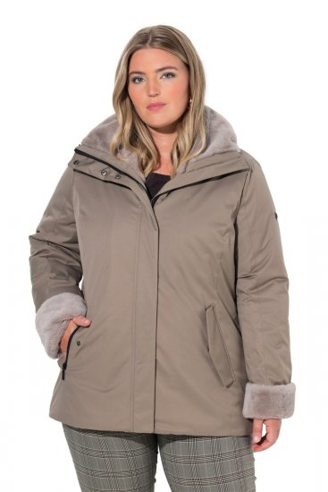 Ulla Popken 850509 Jacka i fuskpäls Taupe - Jackor - Damjackor i stora storlekar