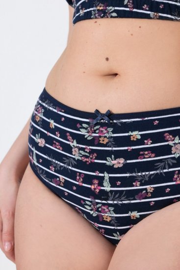 Ulla Popken 850538 Blommiga trosor i ekologisk bomull 2-pack Mörkblå - Trosor - 
