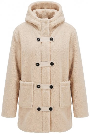 Ulla Popken 850589 Teddyjacka Benvit - Jackor - Damjackor i stora storlekar