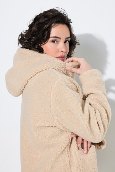 Ulla Popken 850589 Teddyjacka Benvit - Jackor - Damjackor i stora storlekar