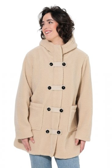Ulla Popken 850589 Teddyjacka Benvit - Jackor - Damjackor i stora storlekar
