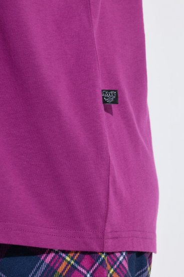 Ulla Popken 850864 Rutigt 3-delat pyjamasset Violett - Pyjamas/Loungewear - 