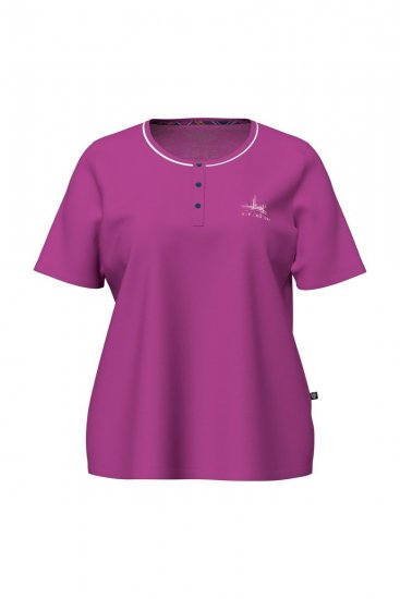 Ulla Popken 850864 Rutigt 3-delat pyjamasset Violett - Pyjamas/Loungewear - 