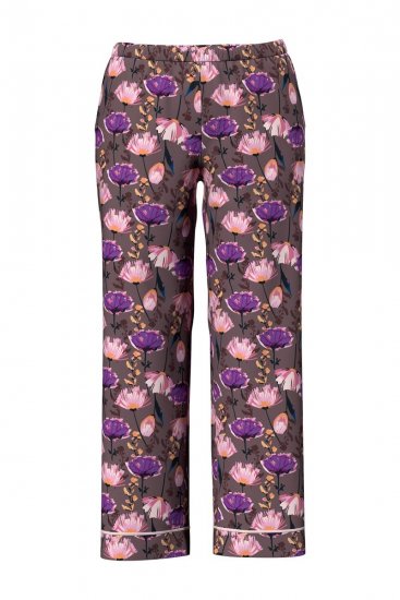 Ulla Popken 850903 Blommig pyjamas 2-pack Brun - Pyjamas/Loungewear - 