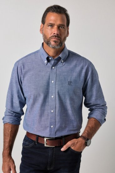 JP1880 850931 Långärmad chambrayskjorta Denimblå TALL - TALL skjortor - TALL-skjortor med extra längd