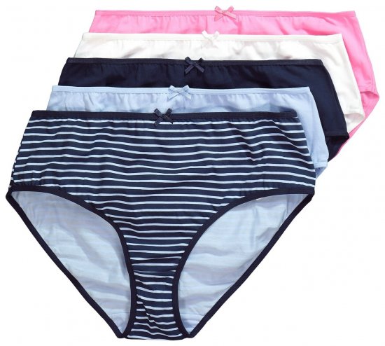 Ulla Popken 850966 Randiga trosor 5-pack Mörkblå - Trosor - 