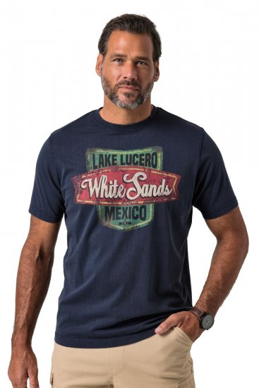 JP1880 850980 T-shirt med tryck i vintagelook Mörkblå TALL - TALL T-shirts - T-Shirts för Långa Män