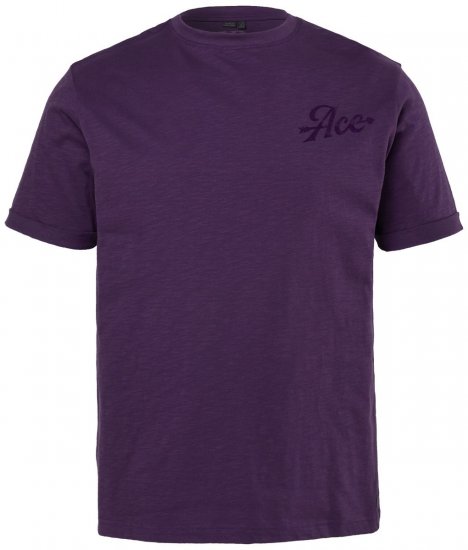 JP1880 850985 T-shirt med tryck på bröstet Mörklila TALL - TALL T-shirts - T-Shirts för Långa Män