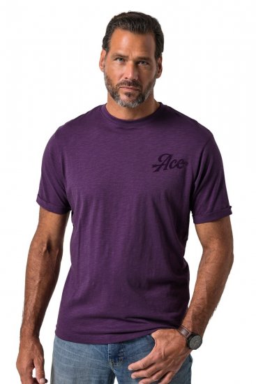 JP1880 850985 T-shirt med tryck på bröstet Mörklila TALL - TALL T-shirts - T-Shirts för Långa Män