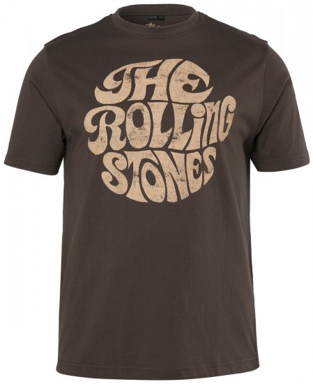 JP1880 851001 Rolling Stones Retro Logo T-shirt Hasselnöt - Band T-shirts - Band T-shirts i stora storlekar
