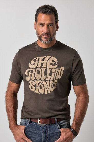 JP1880 851001 Rolling Stones Retro Logo T-shirt Hasselnöt TALL - TALL T-shirts - T-Shirts för Långa Män