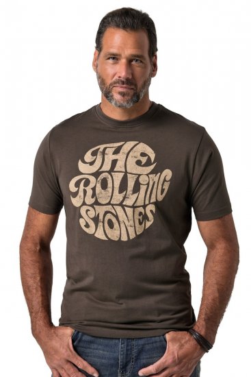 JP1880 851001 Rolling Stones Retro Logo T-shirt Hasselnöt TALL - TALL T-shirts - T-Shirts för Långa Män